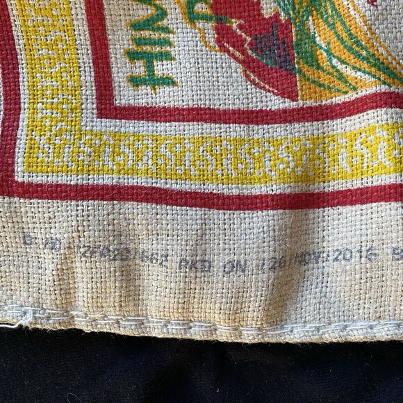 Himalayan Basmati Burlap Bag. Double Zipper. Handles. Tote Bag. Farmers Market. - Picture 7 of 10